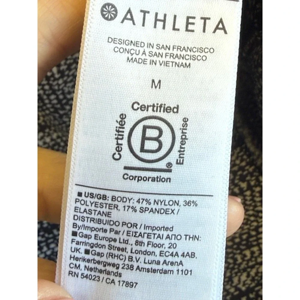 Athleta Delancey Textured Moto Sz M Black White Zip‎ Ankle Leggings - Picture 4 of 10
